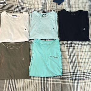 MENS L LOT of 5 tees nautica/AE/Columbia